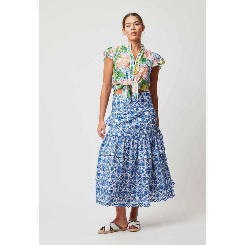 Panama Cotton Silk Top | Limonata Print - Tops