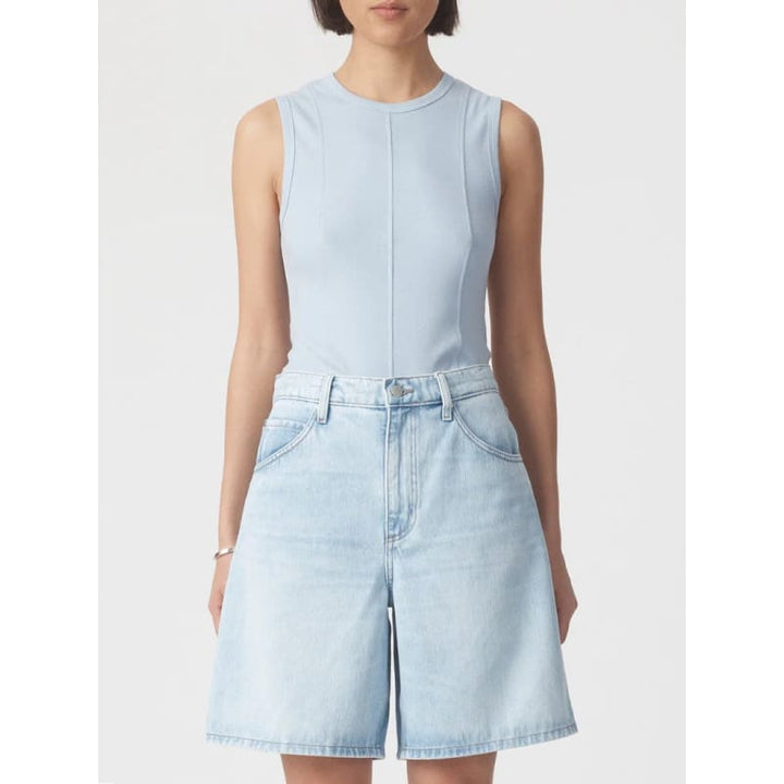 Panelled Rib Tank | Bluebell - Tops