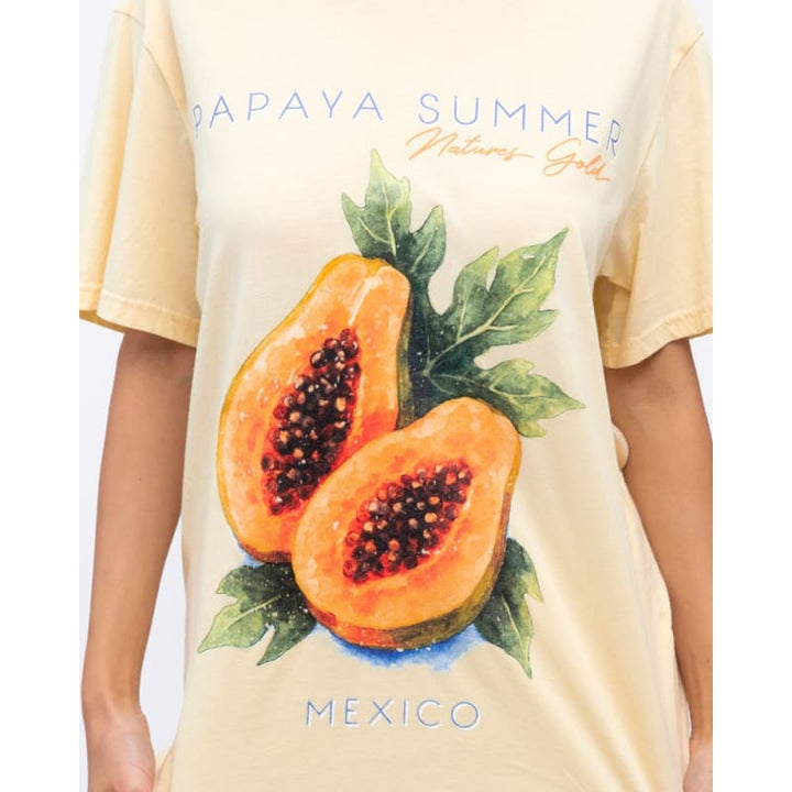 Papaya Summer Tee | Yellow - Tops