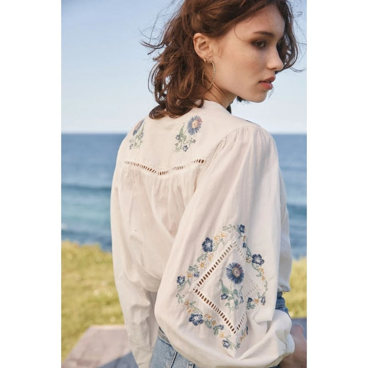 Passionflower Blouse | Ecru - Tops