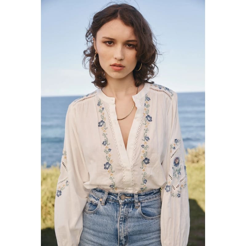 Passionflower Blouse | Ecru - Tops