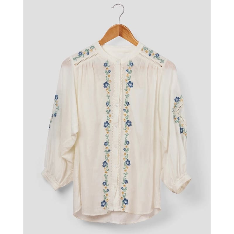 Passionflower Blouse | Ecru - Tops