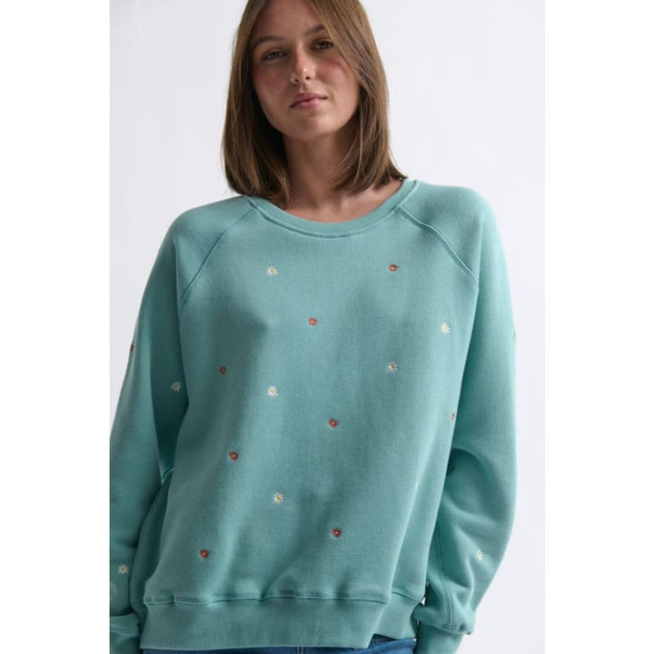 Patti Sweatshirt | Daisy Mint Green - Tops