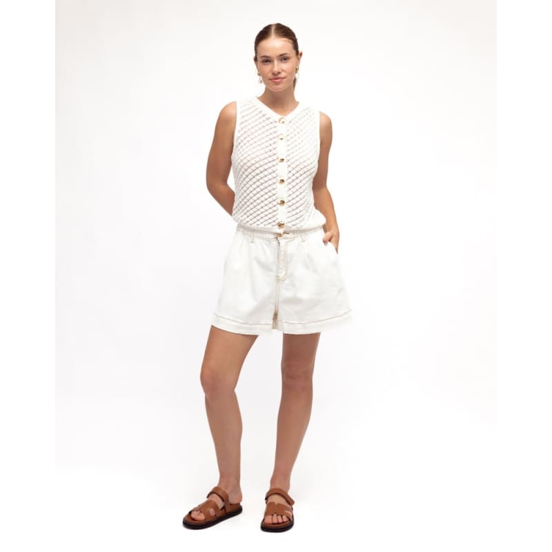 Paulo Knit Top | White - Tops