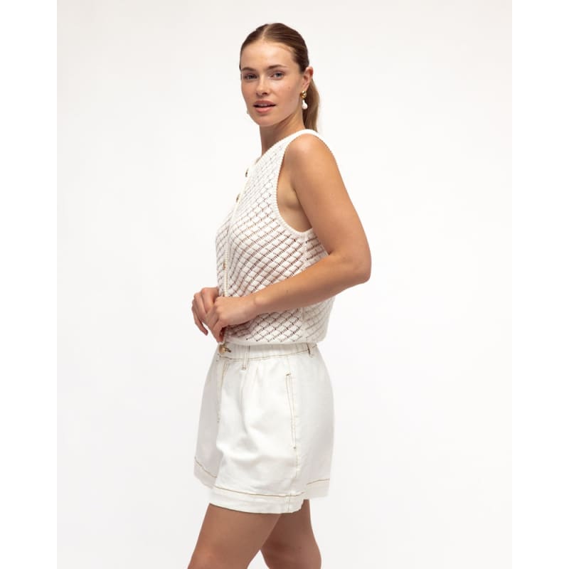 Paulo Knit Top | White - Tops