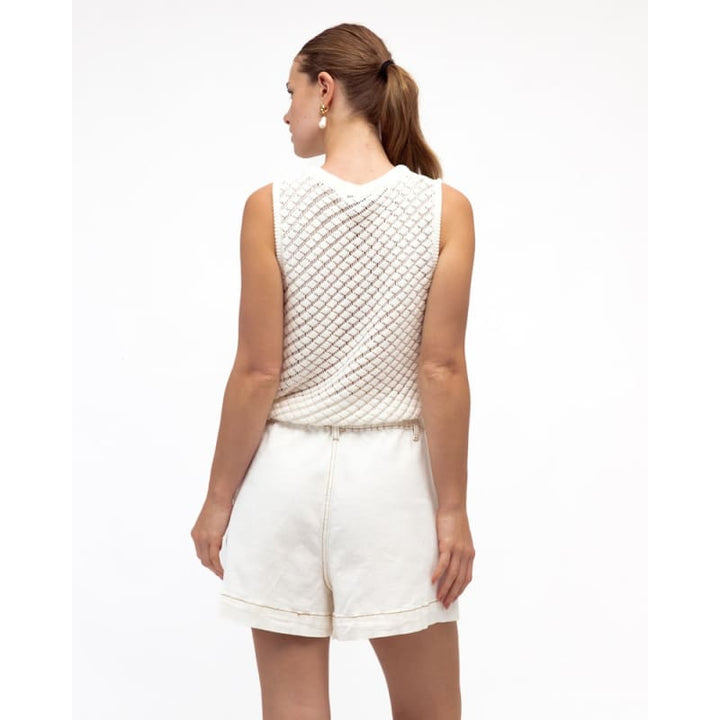 Paulo Knit Top | White - Tops