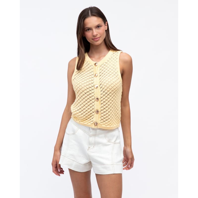 Paulo Knit Top | Yellow - Tops
