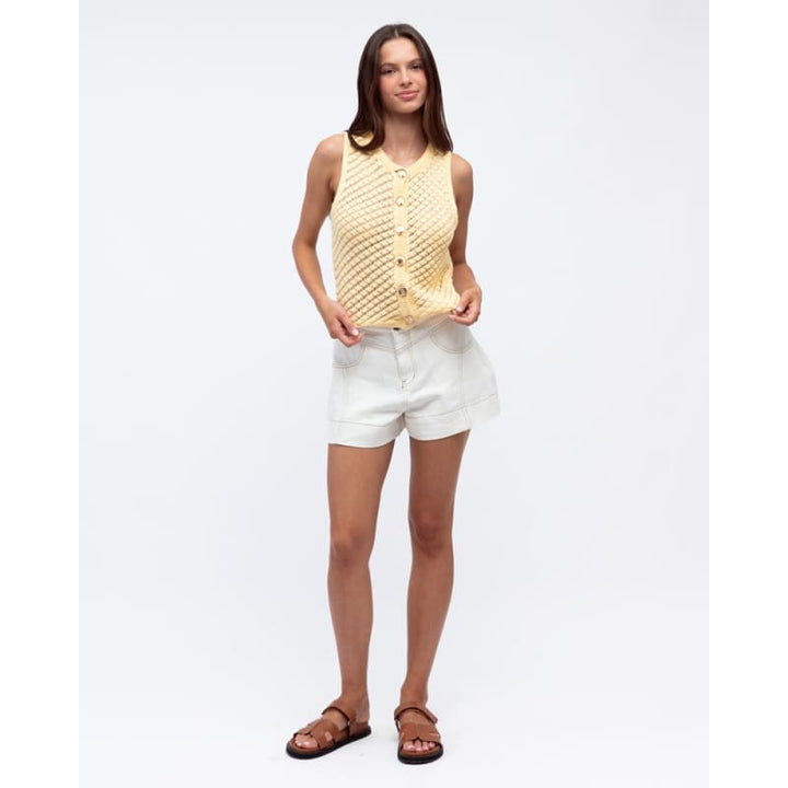 Paulo Knit Top | Yellow - Tops