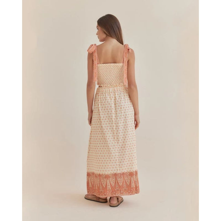 Peach Paisley Maxi Skirt - Bottoms