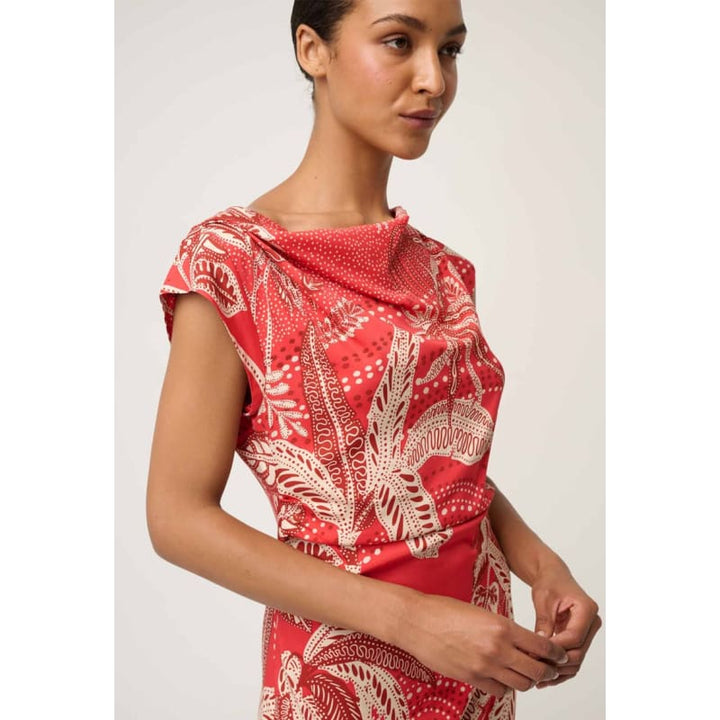 Petite Monique Draped Neck Column Dress | Crimson Palm - Dress