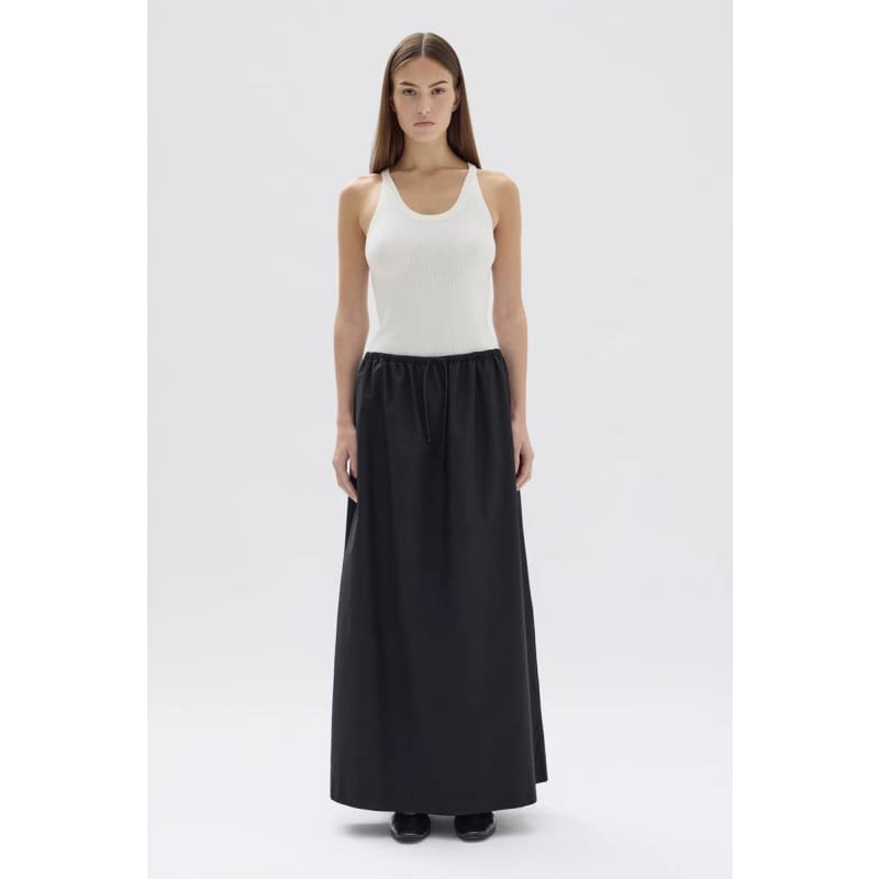 Philipa Poplin Midi Skirt | Black - Bottoms