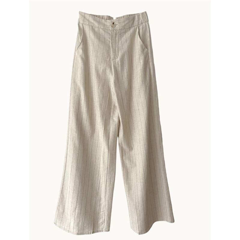 Pin Stripe Pant | Natural & Black - Bottoms