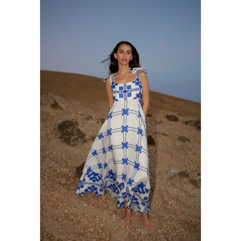 Pippa Dress | Mediterranean/Foam - Dress