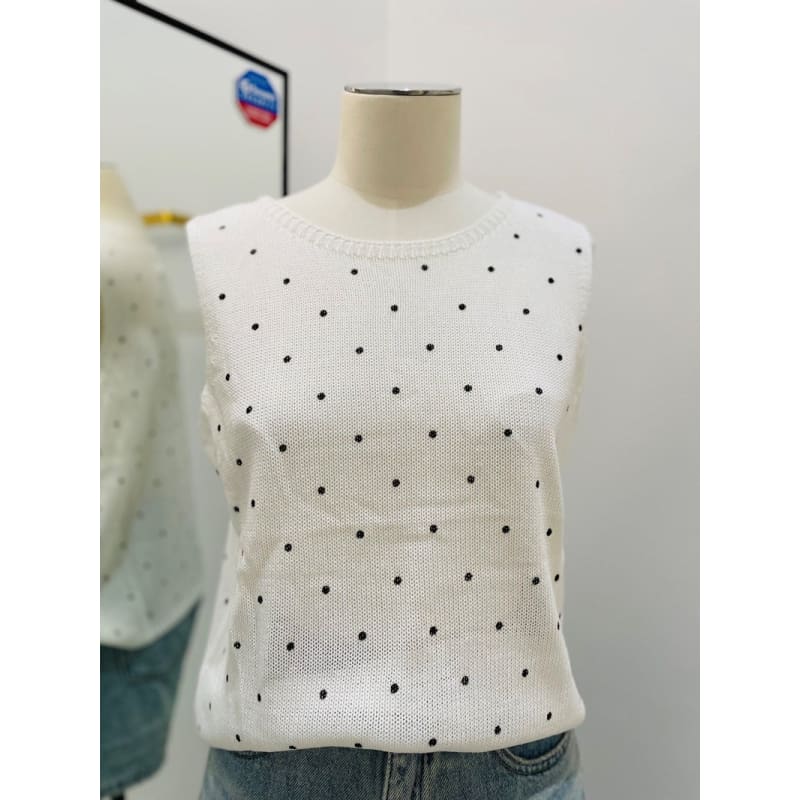 Polka Dot Tank | White - Tops