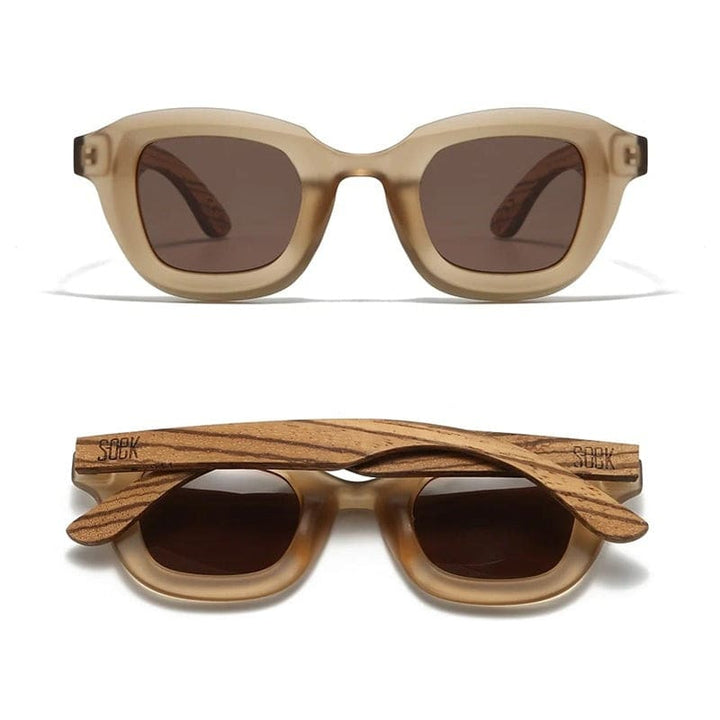 Quest Whiskey Sunglasses | Polarised Lens Walnut Arms - Accessories