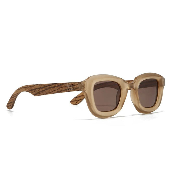 Quest Whiskey Sunglasses | Polarised Lens Walnut Arms - Accessories