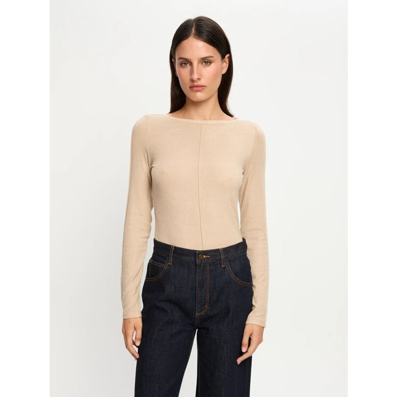 Quinn Knit Top | Taupe - Tops