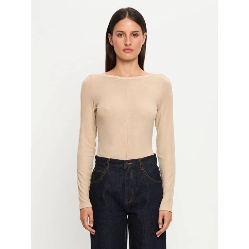 Quinn Knit Top | Taupe - Tops