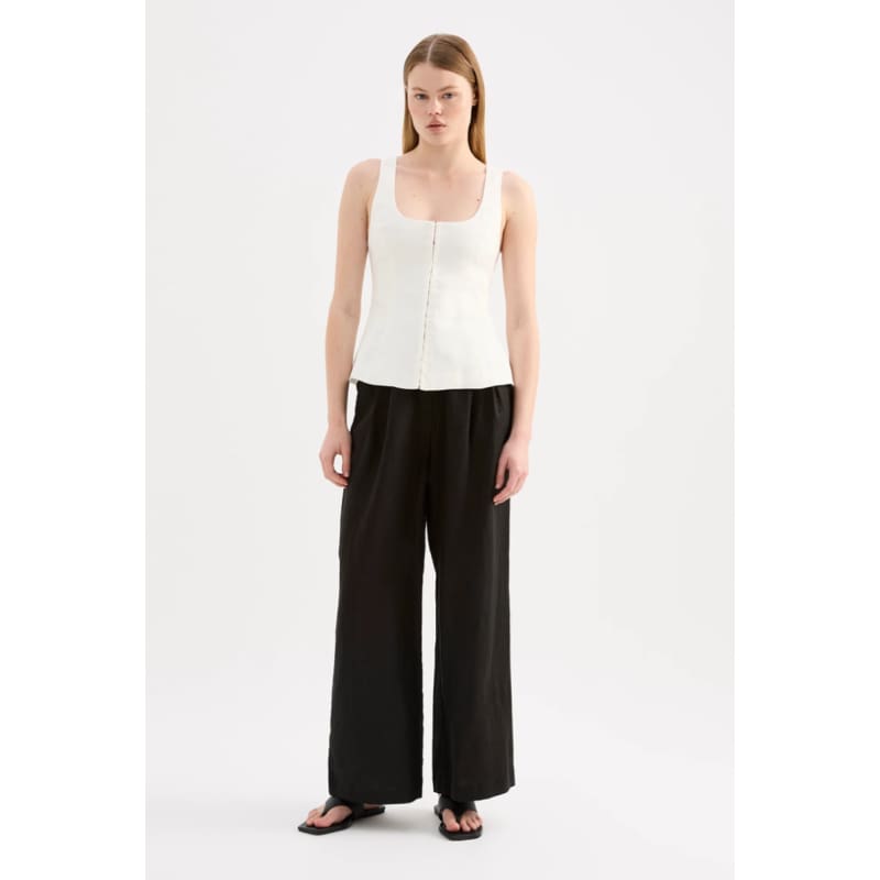 Quinn Linen Vest | White - Tops