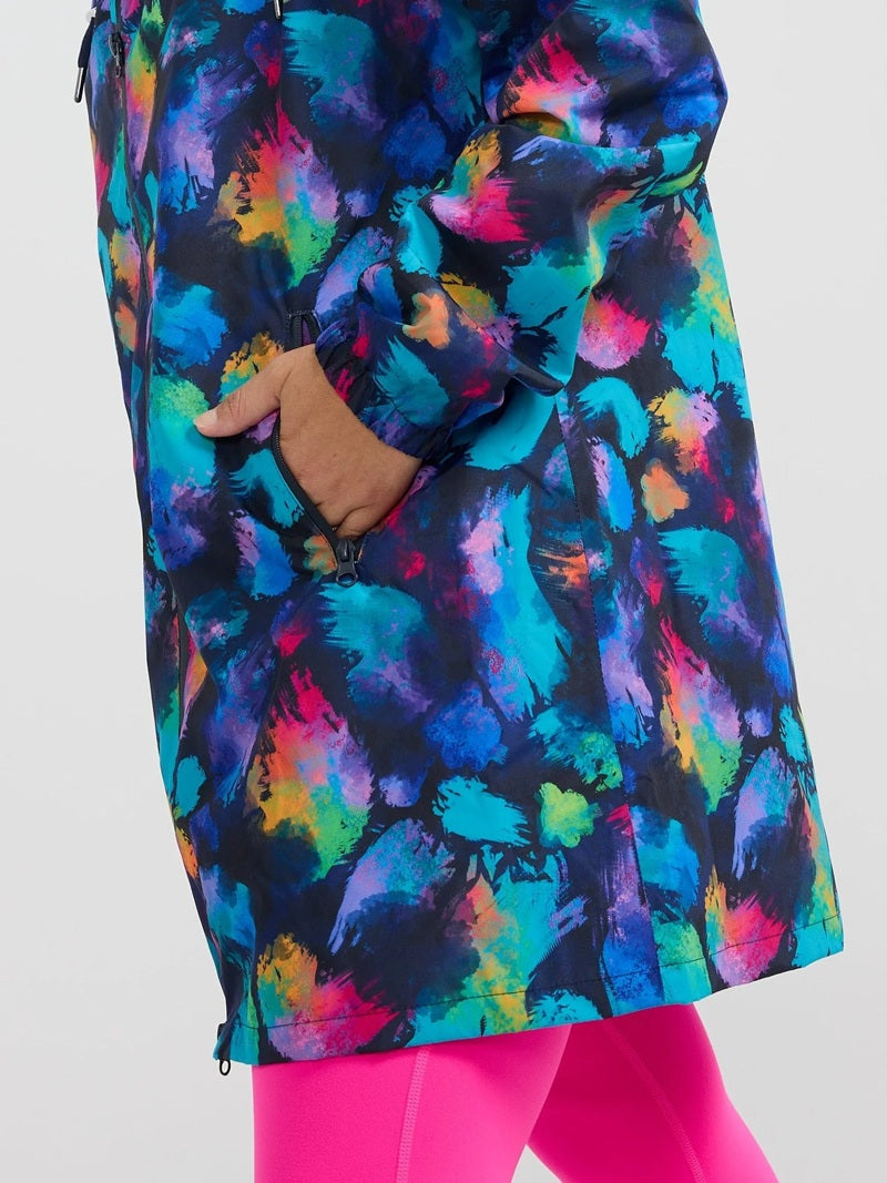 Rainbow Splatter Longline Raincoat