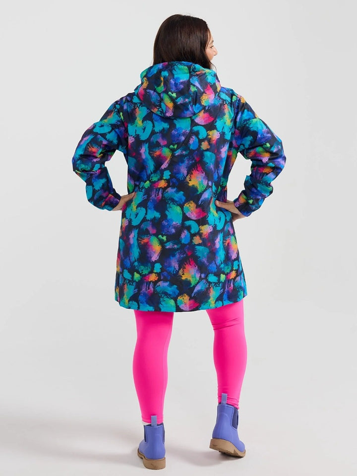 Rainbow Splatter Longline Raincoat