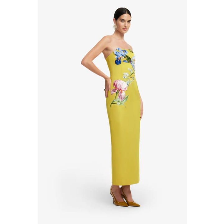 Rayna Applique Floral Bustier Maxi Dress | Mustard - Dress
