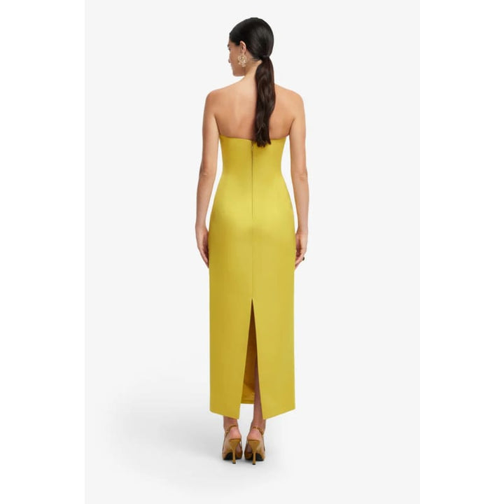 Rayna Applique Floral Bustier Maxi Dress | Mustard - Dress