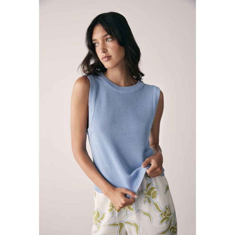 Rebound Knit Tank | Sky - Tops