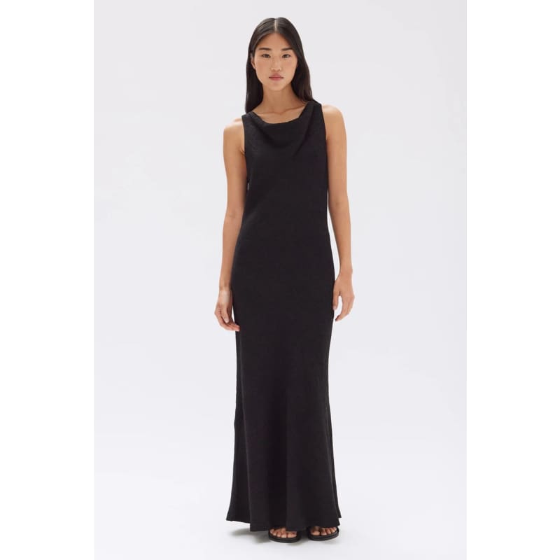 Reign Textured Midi Dress | Black - Dress