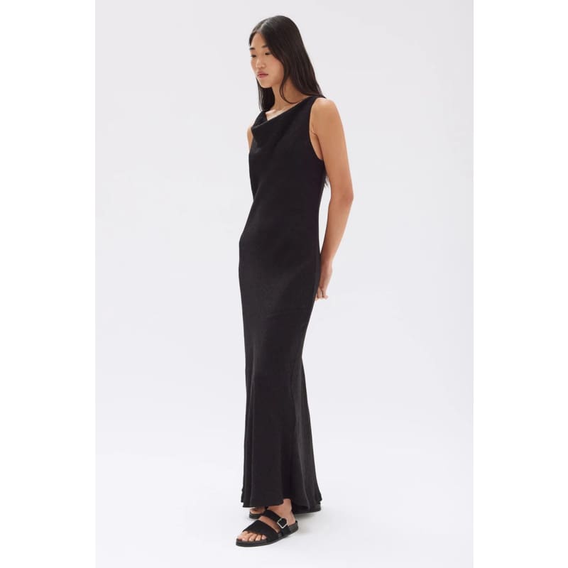 Reign Textured Midi Dress | Black - Dress