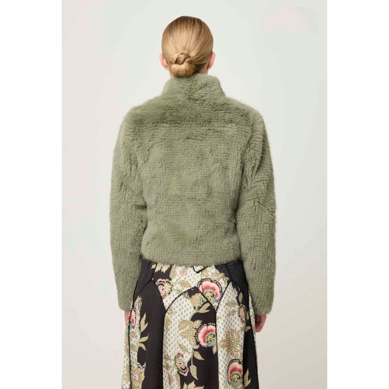 Reina Faux Fur Jacket | Jade Mist - Jackets