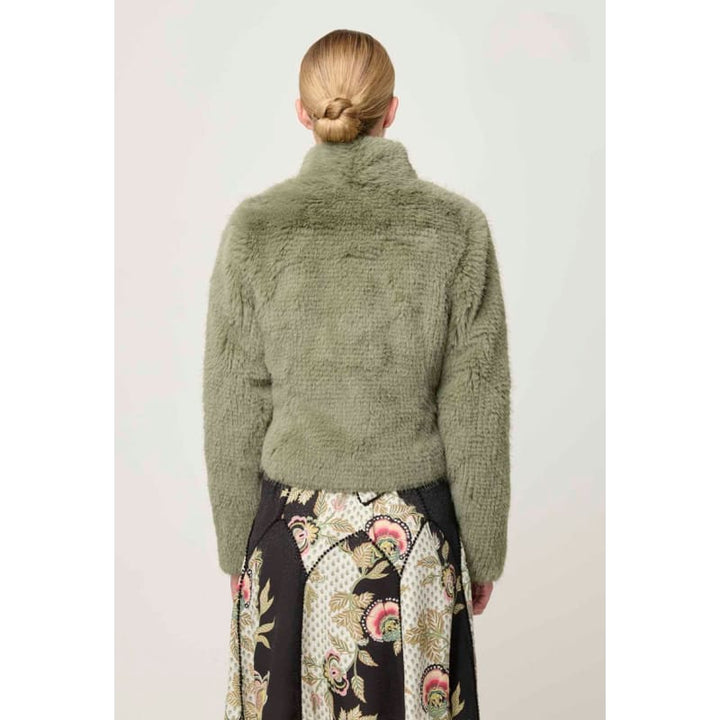 Reina Faux Fur Jacket | Jade Mist - Jackets