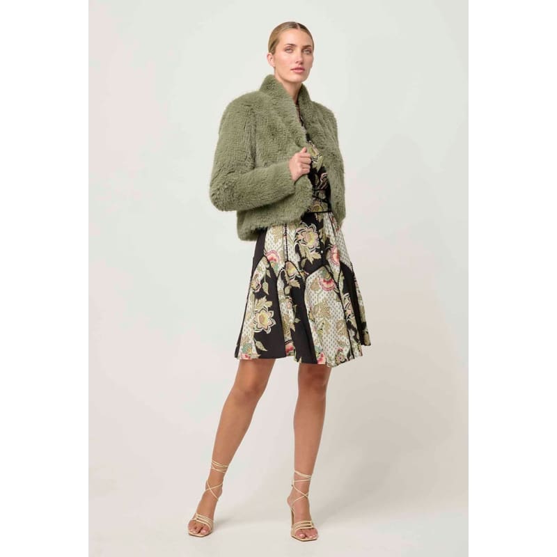 Reina Faux Fur Jacket | Jade Mist - Jackets