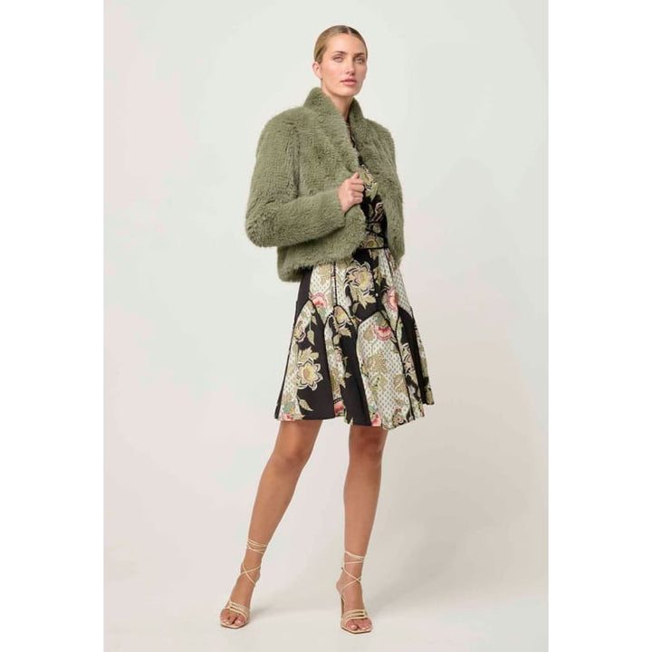 Reina Faux Fur Jacket | Jade Mist - Jackets