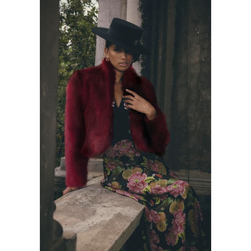 Reina Faux Fur Jacket | Rosa - Jackets