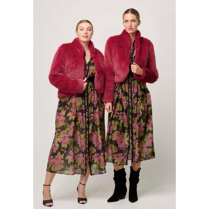 Reina Faux Fur Jacket | Rosa - Jackets
