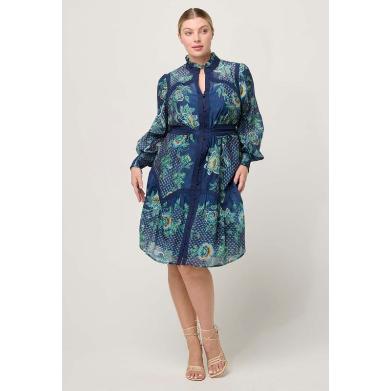 Renata Embroidered Cotton Silk Dress | Mariposa Zaffro - Dress