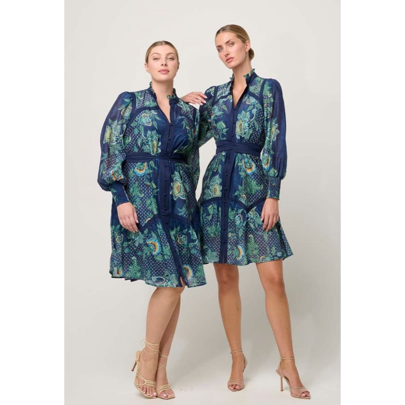Renata Embroidered Cotton Silk Dress | Mariposa Zaffro - Dress