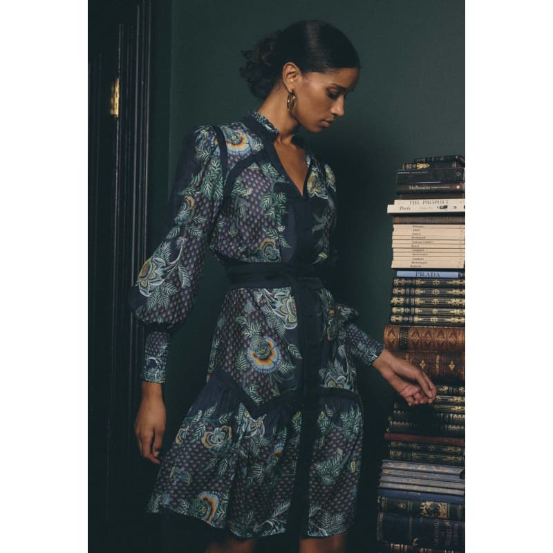 Renata Embroidered Cotton Silk Dress | Mariposa Zaffro - Dress