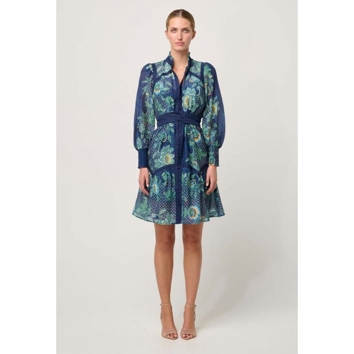 Renata Embroidered Cotton Silk Dress | Mariposa Zaffro - Dress