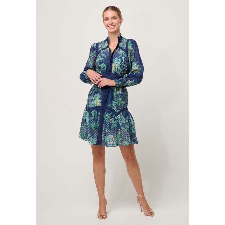 Renata Embroidered Cotton Silk Dress | Mariposa Zaffro - Dress