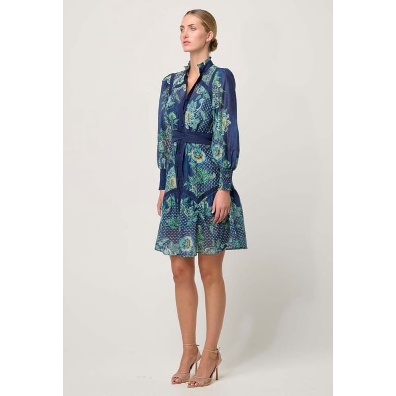 Renata Embroidered Cotton Silk Dress | Mariposa Zaffro - Dress