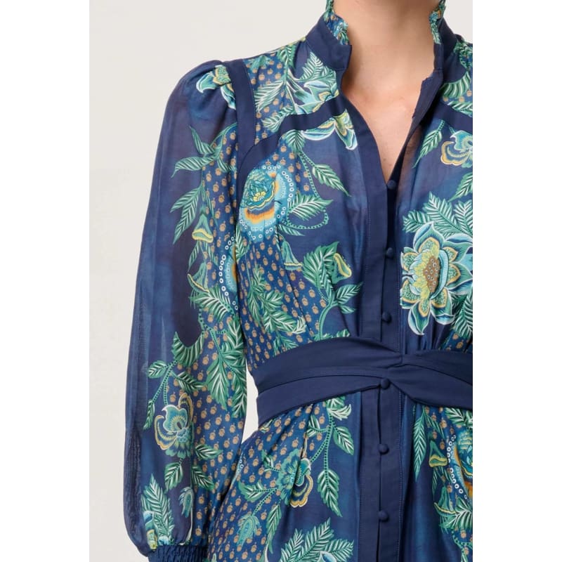Renata Embroidered Cotton Silk Dress | Mariposa Zaffro - Dress