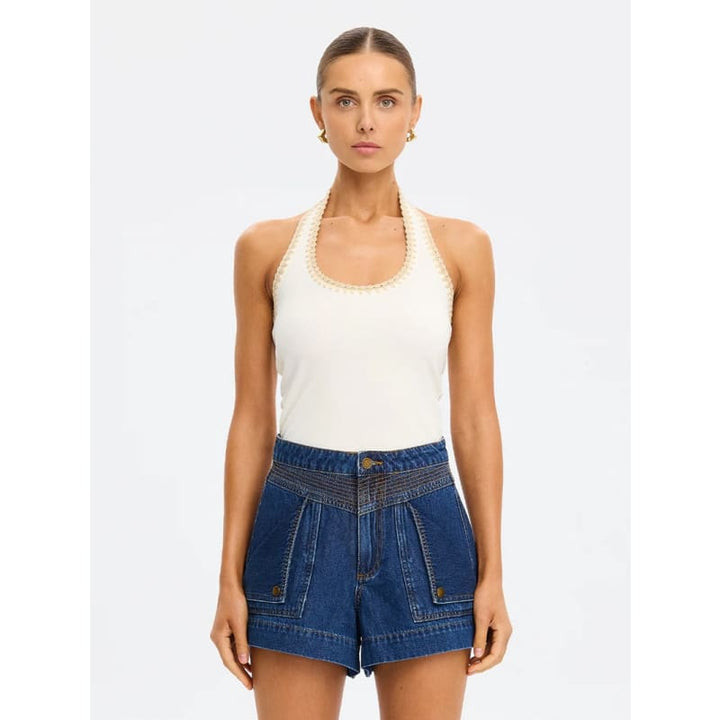 Rhea Halter Top | Cream - Tops