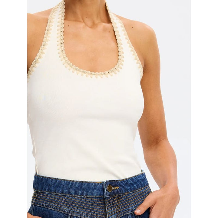 Rhea Halter Top | Cream - Tops