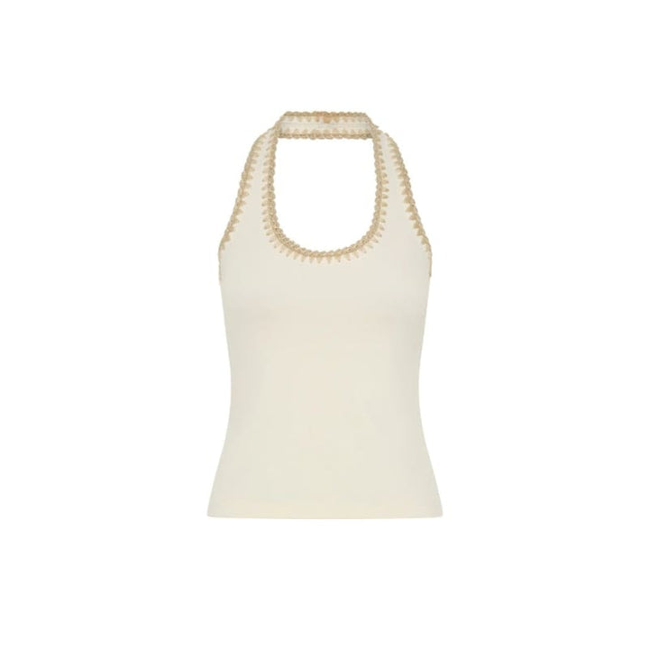 Rhea Halter Top | Cream - Tops
