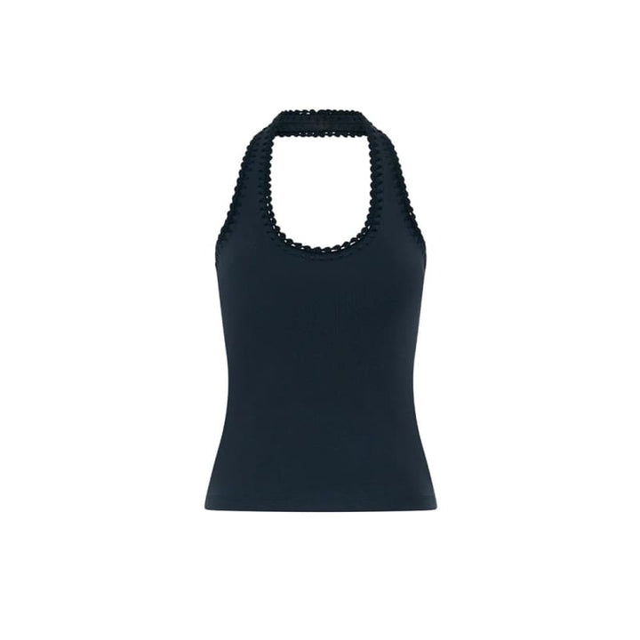Rhea Halter Top | Navy - Tops