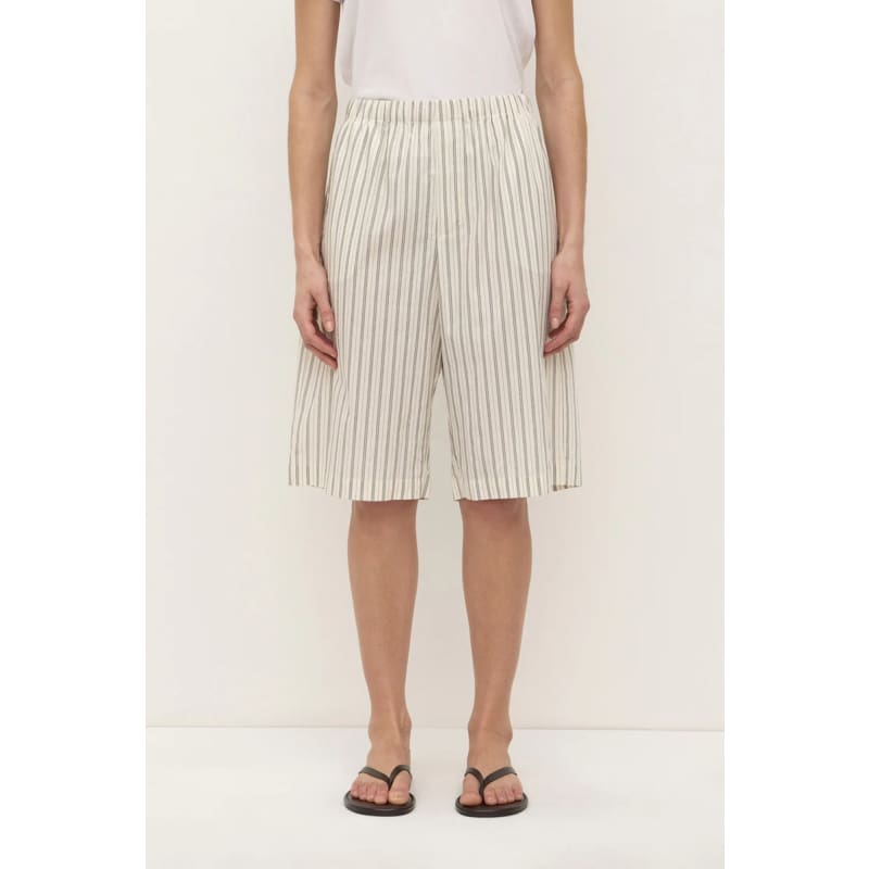 Ria Stripe Short | Cream/Smoke - Bottoms