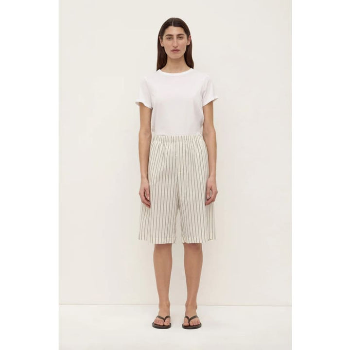 Ria Stripe Short | Cream/Smoke - Bottoms