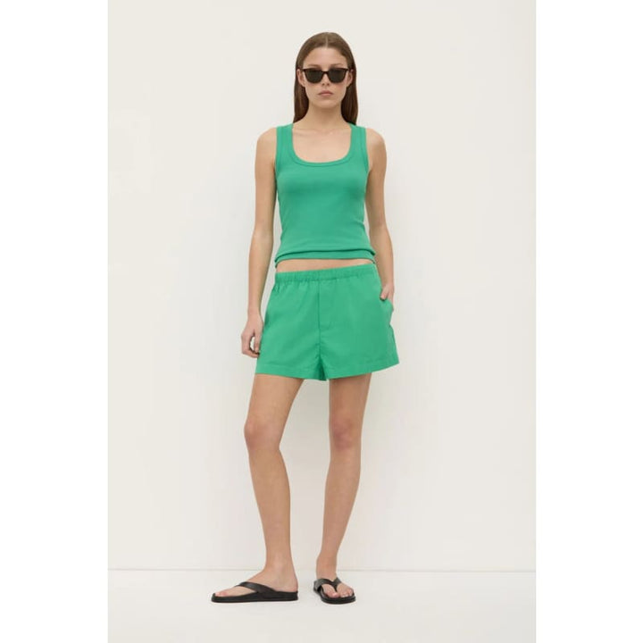 Robyn Scoop Neck Rib Tank | Bright Green - Tops